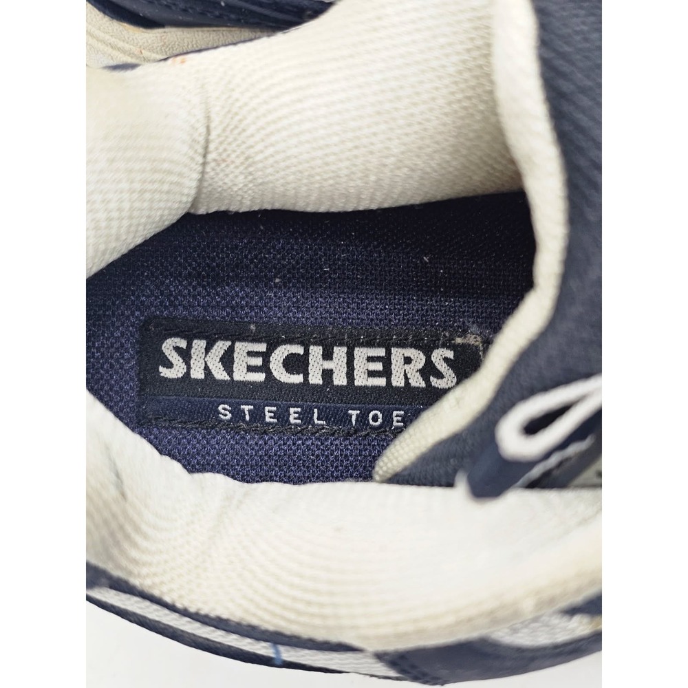 Skechers Steel Toe Work Shoes Men's Sz 12 Navy Blue Grey Chunky Utility Sneakers - Picture 11 of 13